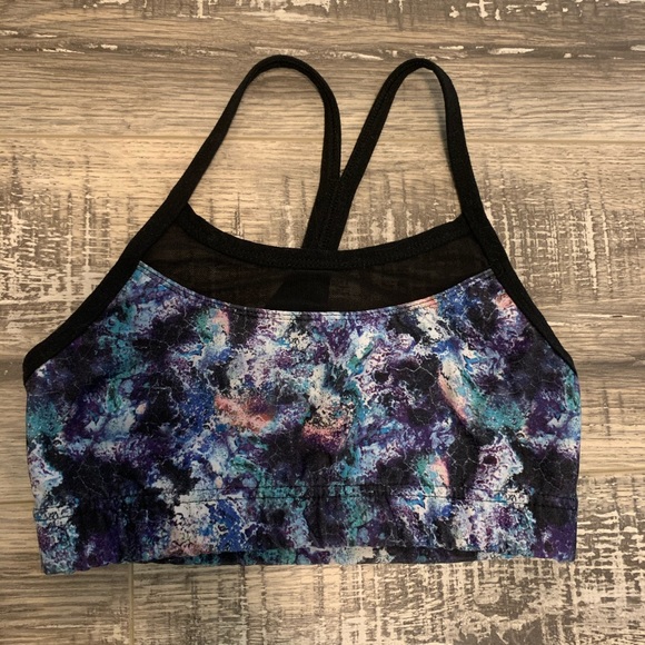 Full Tilt Other - mesh galaxy print sports bra